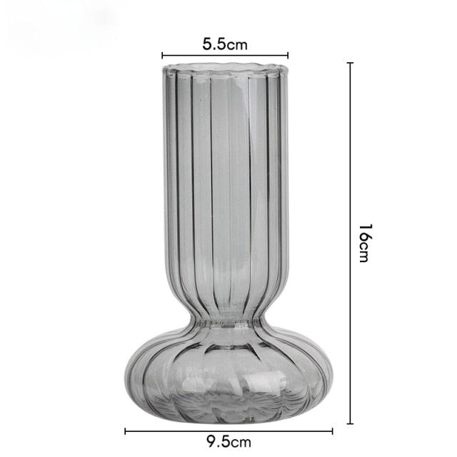 Glass Striped Cylinder Vase | Skanto