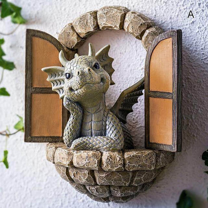 Gorgeous Courtyard Dragon Wall Sculpture | Brehn