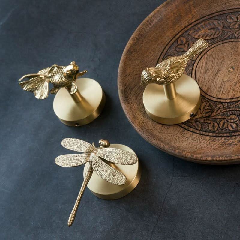 Skanto | Brass Animal Wall Hook Rack Gold Accents