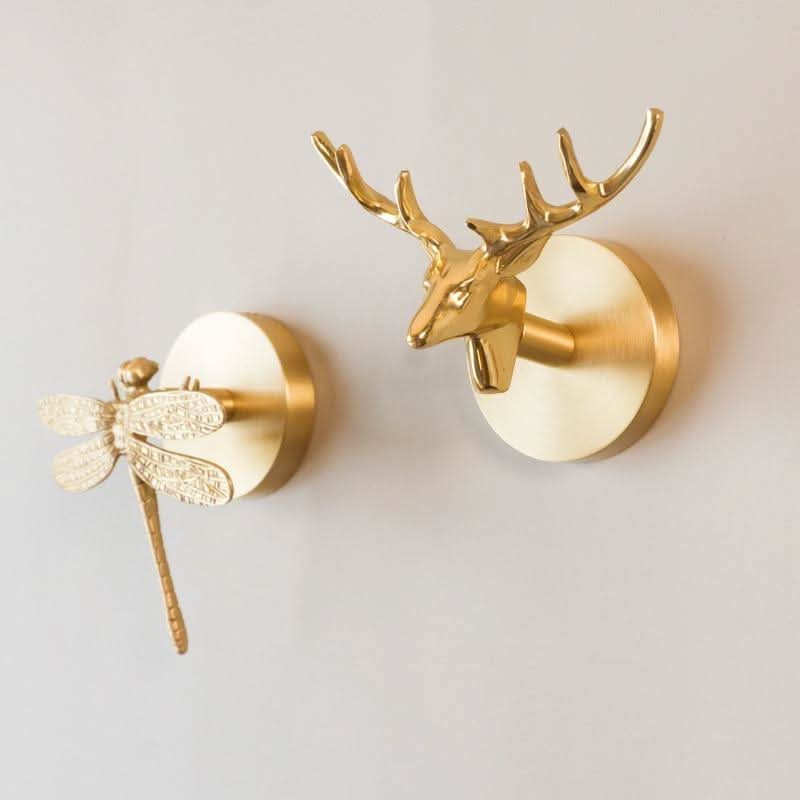 Skanto | Brass Animal Wall Hook Rack Gold Accents