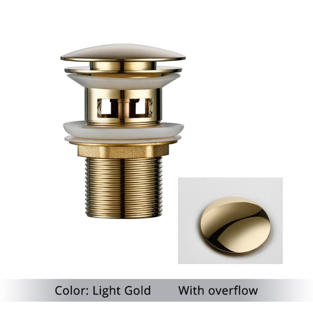 Skanto | Polished Brass Bathroom Sink Drain