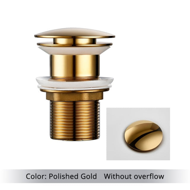 Skanto | Polished Brass Bathroom Sink Drain