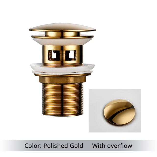 Skanto | Polished Brass Bathroom Sink Drain