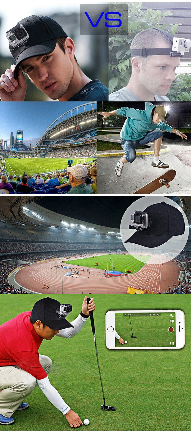 Adjustable Action Camera Hat | Bowlift