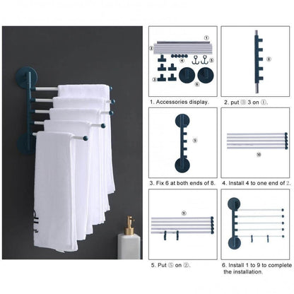 BowLift | Wall-Mounted Rotating Multi-Layer Towel Rack