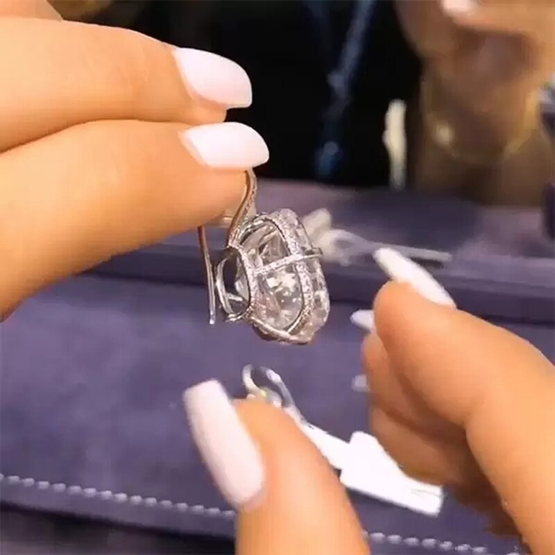 Skanto | Luxury White Cubic Zirconia Dangle Earrings Women