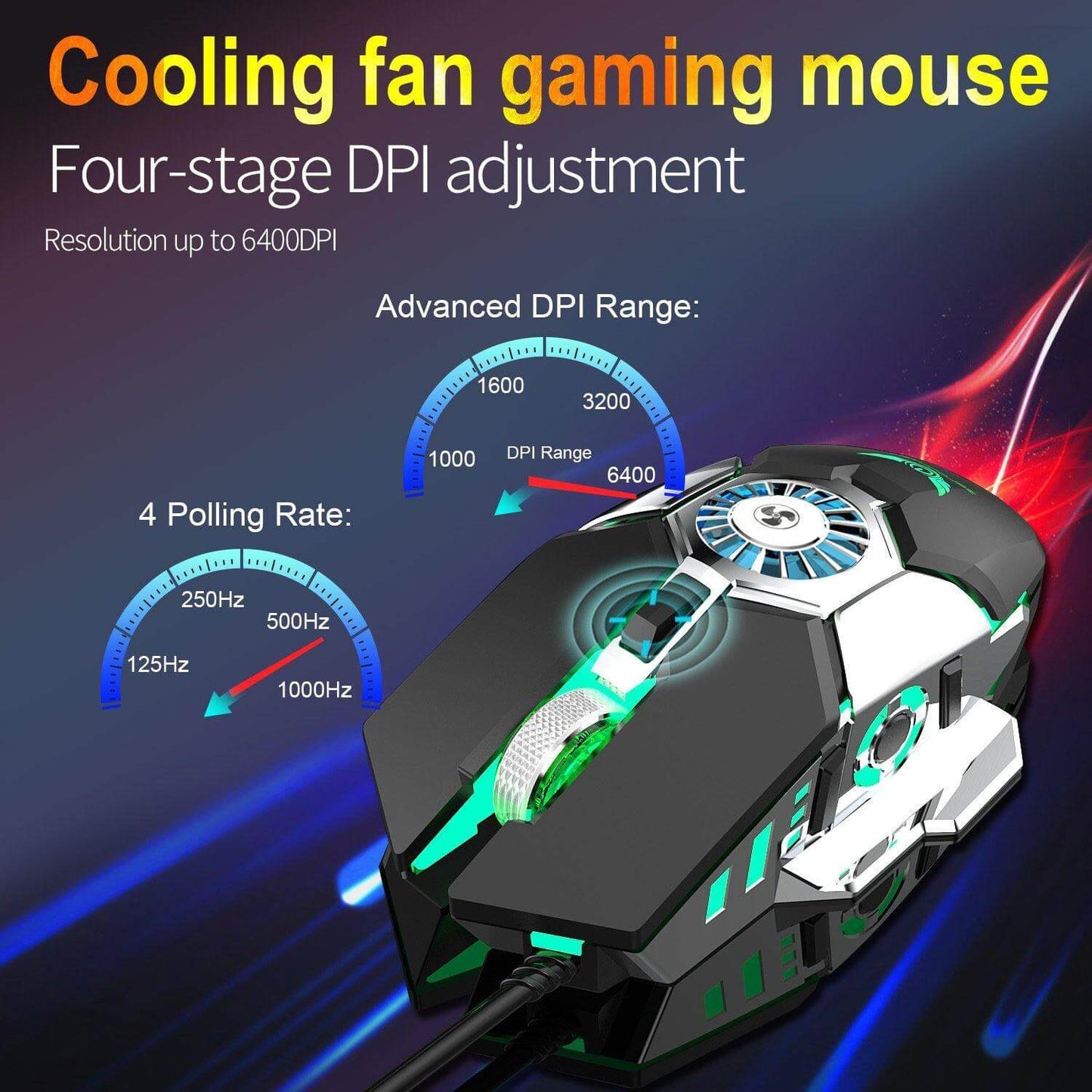 Skanto | Cooling USB Fan Gaming Mouse
