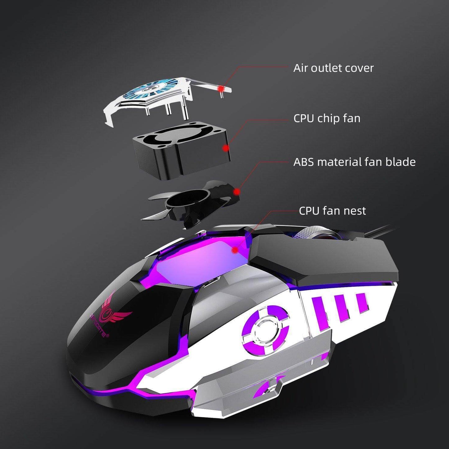 Skanto | Cooling USB Fan Gaming Mouse