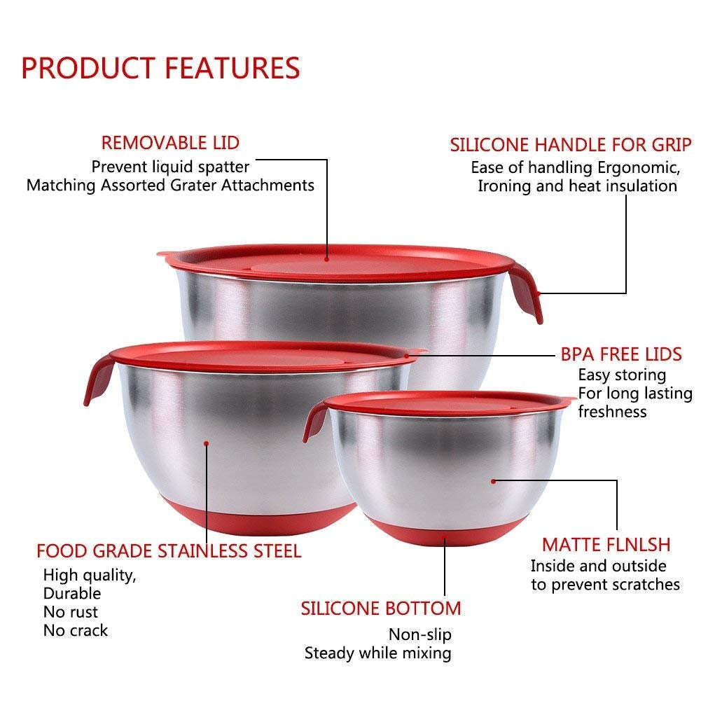 BowLift | Non-Slip Multifunctional Grater Mixing Bowls