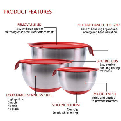 BowLift | Non-Slip Multifunctional Grater Mixing Bowls