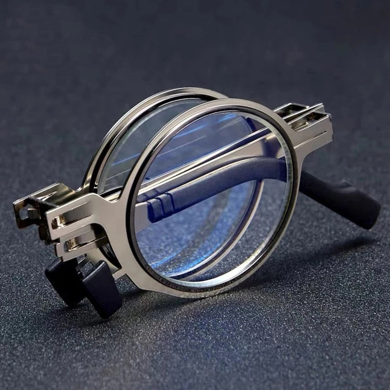 BowLift | Foldable Blue Light Metal Round Reading Glasses
