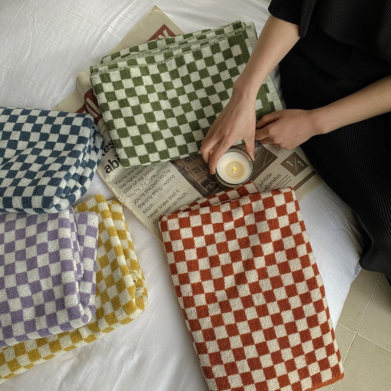 Colourful Checkerboard & Stripe Towels | Bowlift