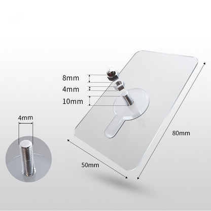 10 Pieces Heavy-Duty Punch-Free Transparent Adhesive Hooks
