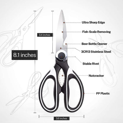 BowLift | Multipurpose Kitchen Scissor with Bottle Opener