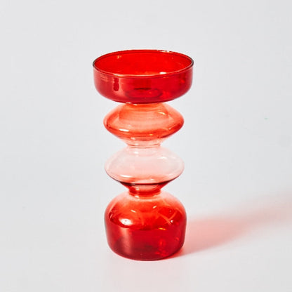 Skanto | Cherry Red Glass Candle Holder & Vases