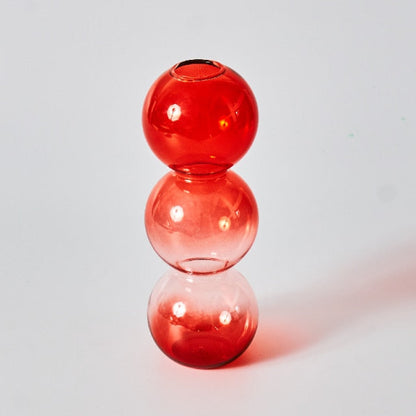 Skanto | Cherry Red Glass Candle Holder & Vases