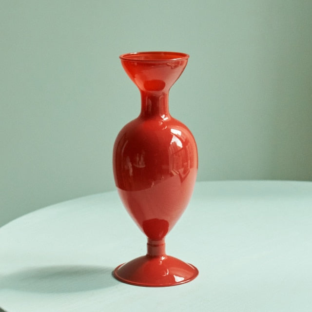 Skanto | Cherry Red Glass Candle Holder & Vases