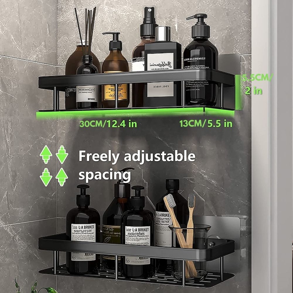 Kalsten | Metal Suction Cup Bathroom Shelves
