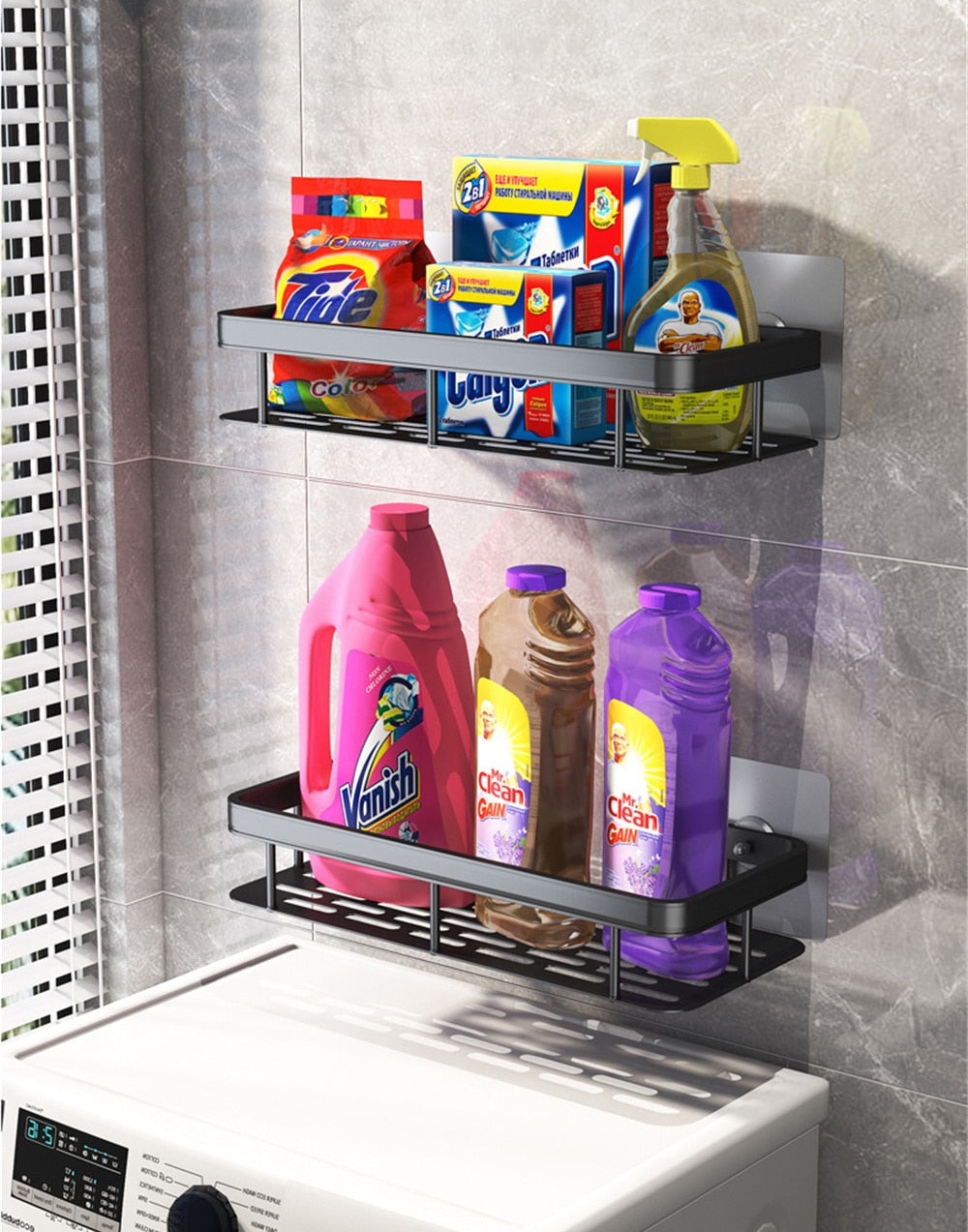 Brehn | Metal Suction Cup Bathroom Shelves