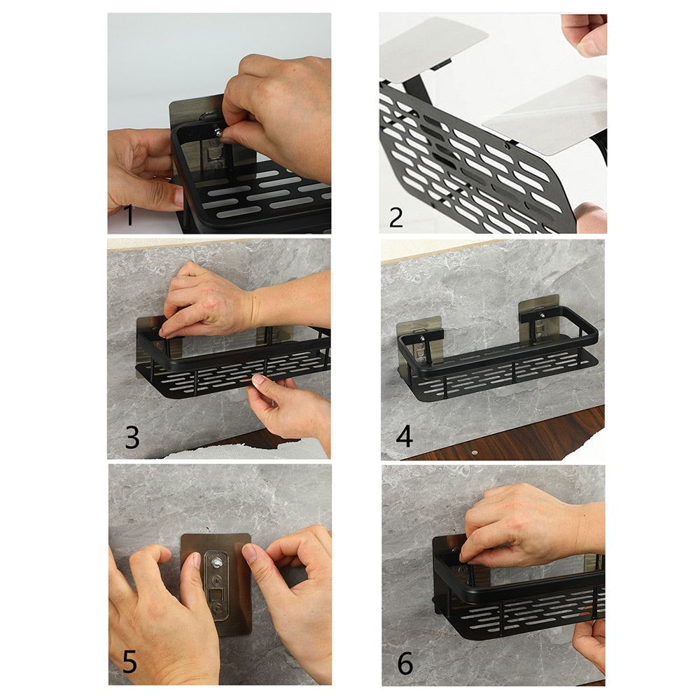 Brehn | Metal Suction Cup Bathroom Shelves