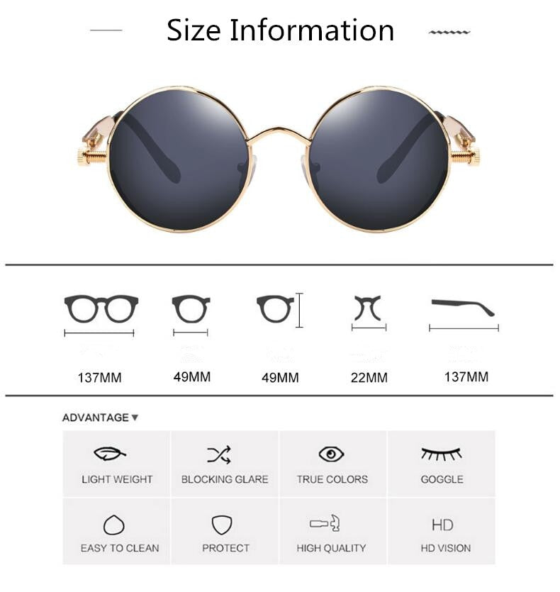 Creative Round Retro Metal Sunglasses | Karnz