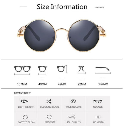 Creative Round Retro Metal Sunglasses | Karnz