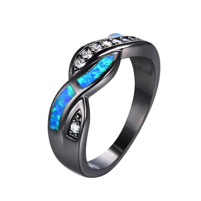 Ocean Blue Fire Opal Ring | Bowlift