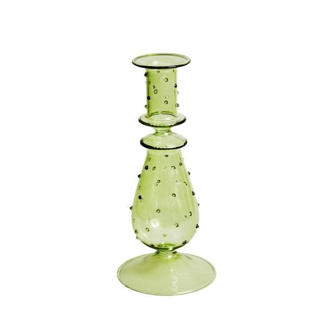 Skanto | GlowCharm Pastel Glass Candle Holder | Decorative Candle Holders | Elegant Table Decor