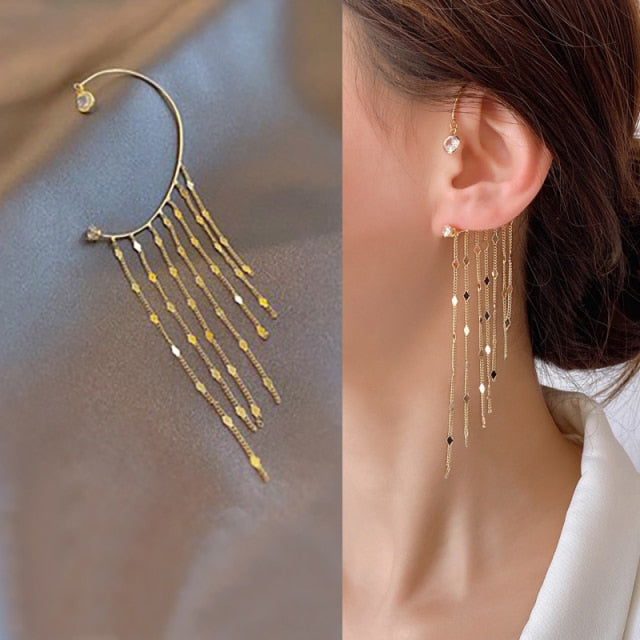 BowLift | Animal Birds Tassel Women Earrings Clip Ear Cuff
