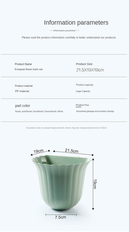 Nordic Flower Shape Hanging Trash Can | Bowlift