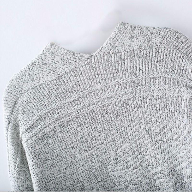 Skanto | Grey Long Sleeve Loose Knit Cardigan Sweater
