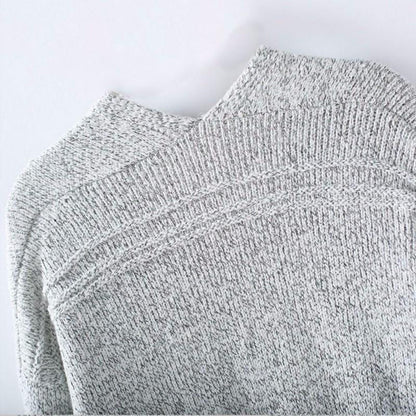 Skanto | Grey Long Sleeve Loose Knit Cardigan Sweater