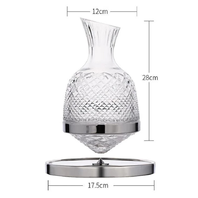 Elegant Crystal Spinning Wine Decanter