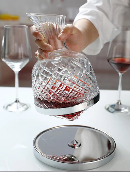 Elegant Crystal Spinning Wine Decanter