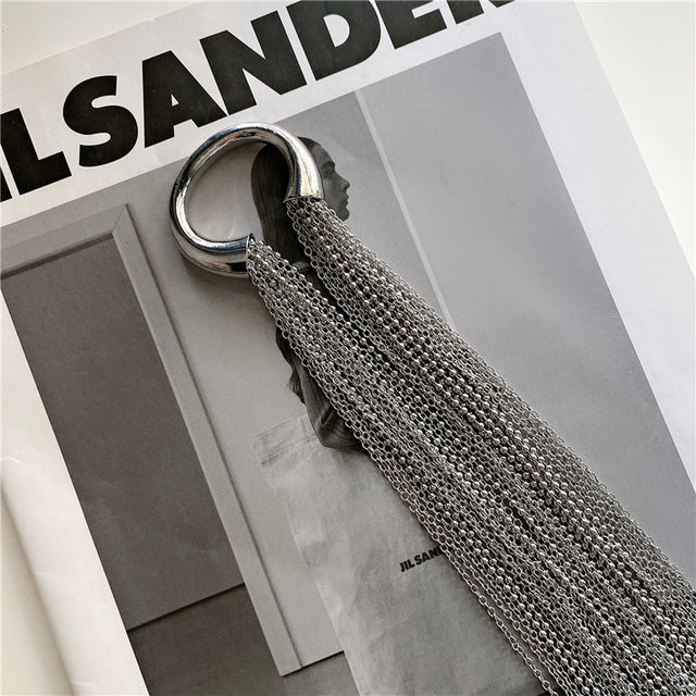 Skanto | Hyperbole Silver Long Tassel Hair Accessory