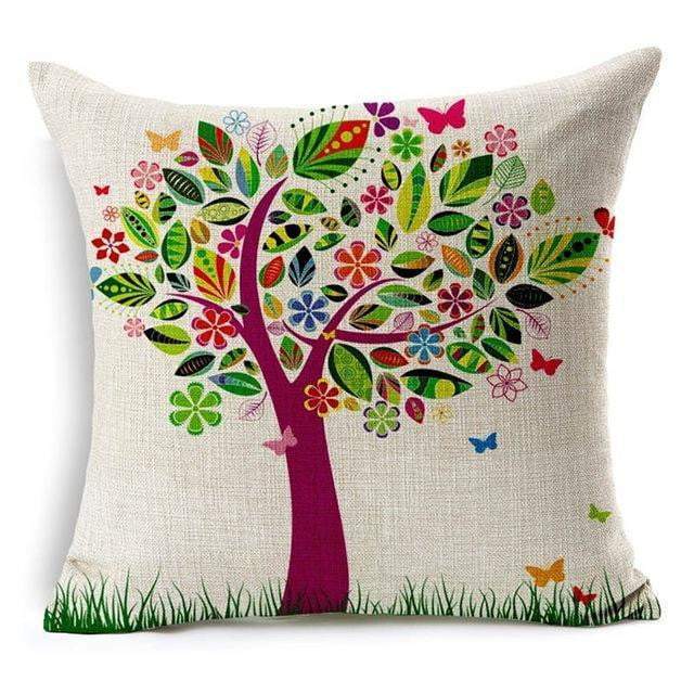 Skanto | Floral Animal Tree of Life Bird Home Decorative Throw Pillow Cover