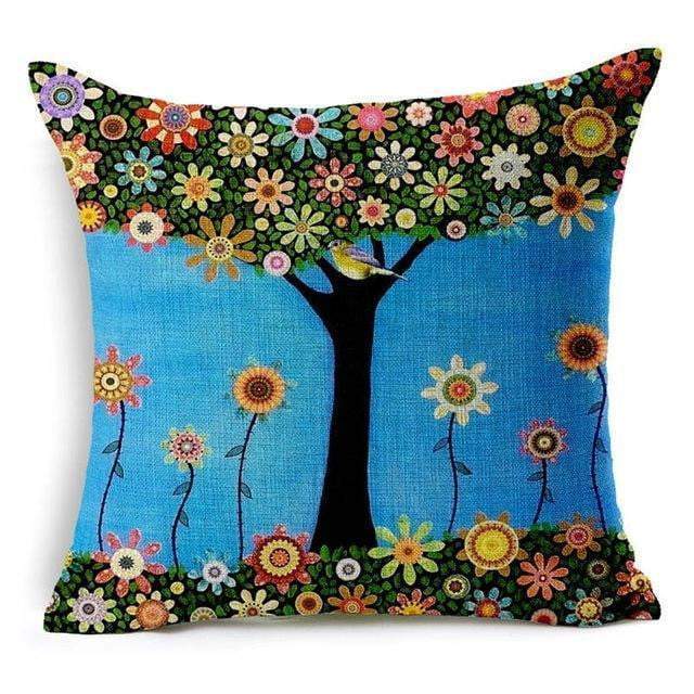 Skanto | Floral Animal Tree of Life Bird Home Decorative Throw Pillow Cover