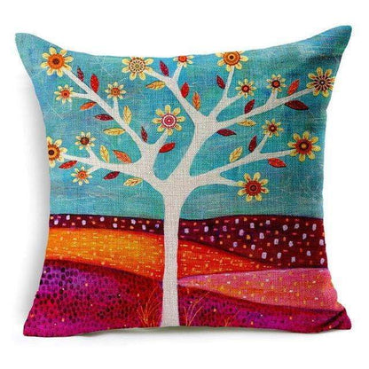 Kalsten | Floral Animal Tree of Life Bird Back Home Decorative Throw Pillow Cover