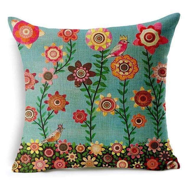 Kalsten | Floral Animal Tree of Life Bird Back Home Decorative Throw Pillow Cover