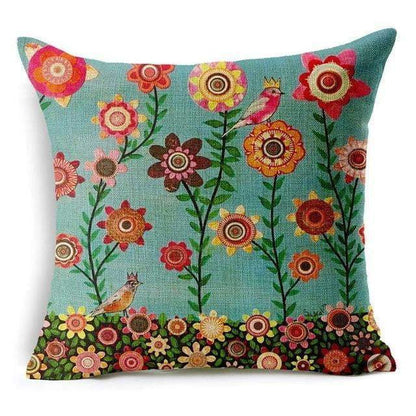 Kalsten | Floral Animal Tree of Life Bird Back Home Decorative Throw Pillow Cover