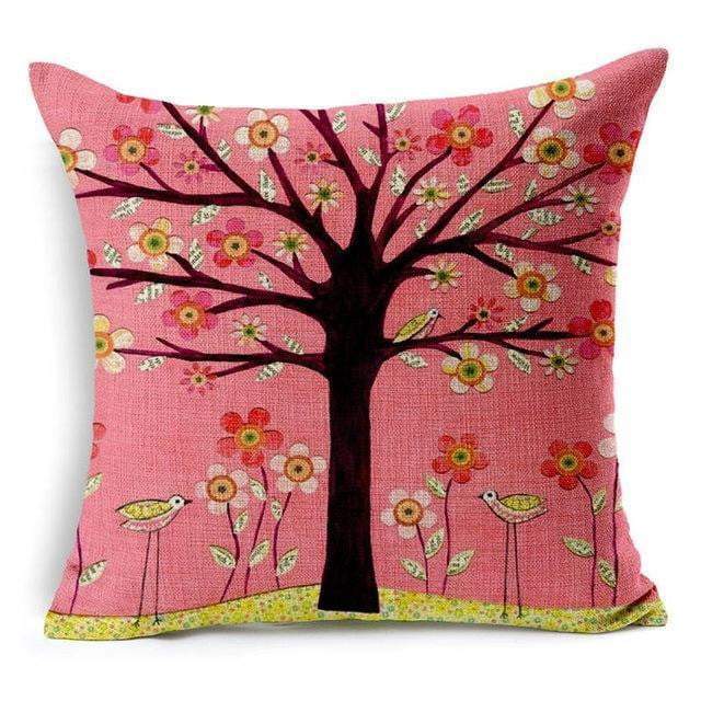 Skanto | Floral Animal Tree of Life Bird Home Decorative Throw Pillow Cover
