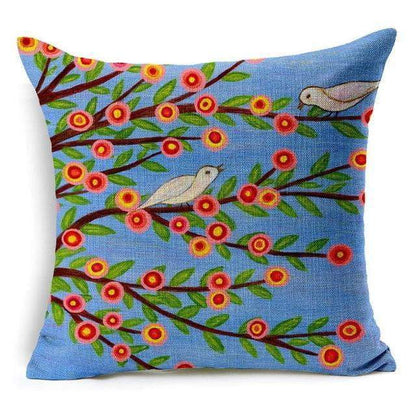 Skanto | Floral Animal Tree of Life Bird Home Decorative Throw Pillow Cover