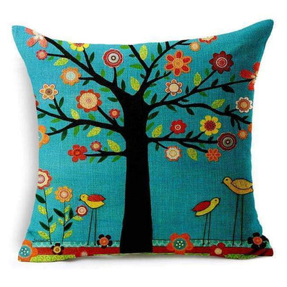 Skanto | Floral Animal Tree of Life Bird Home Decorative Throw Pillow Cover