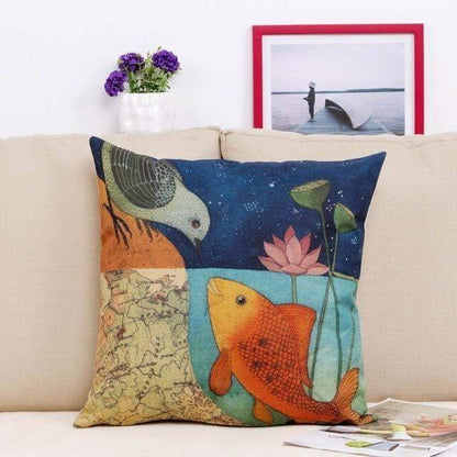 Skanto | Floral Animal Tree of Life Bird Home Decorative Throw Pillow Cover