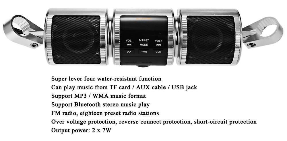 BowLift | Motorcycle Bluetooth Speaker Motorbike Handle Bar Waterproof Player