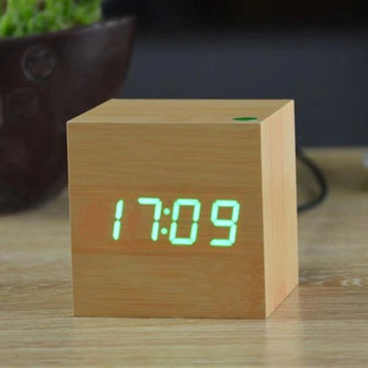 Gelbgrün Cube Digital Tischuhr