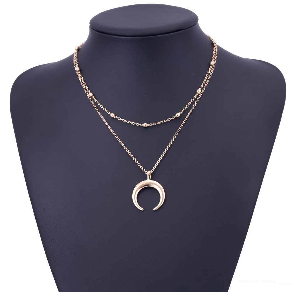 Multi Layered Crescent Moon Necklace | Bowlift