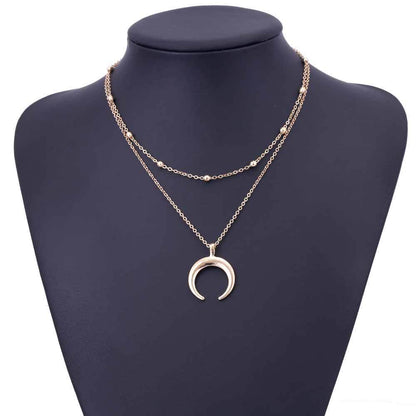 Multi Layered Crescent Moon Necklace | Bowlift