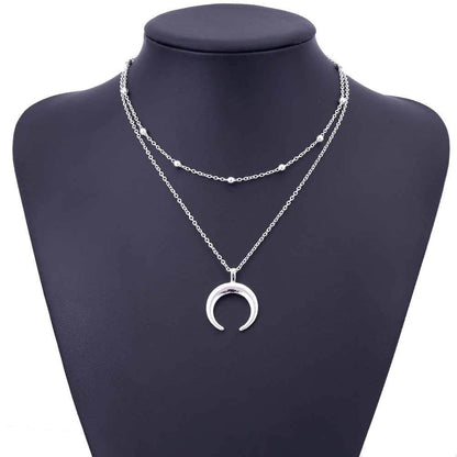 Multi Layered Crescent Moon Necklace | Bowlift