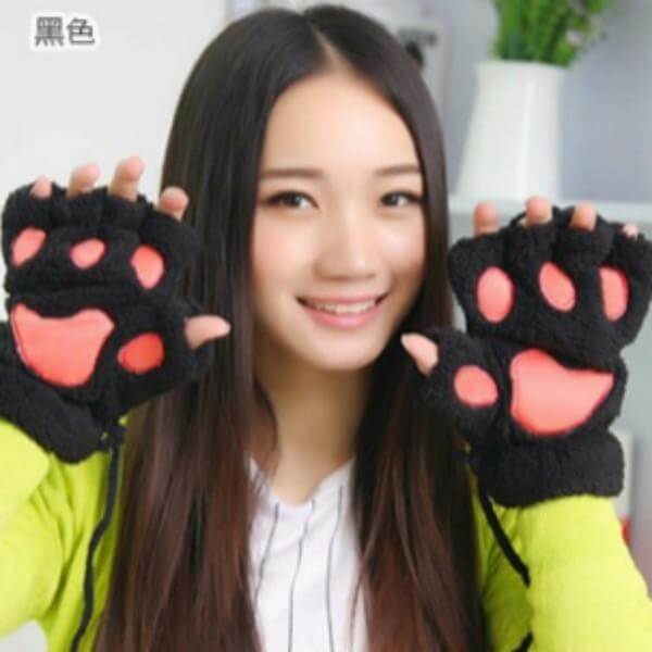 BowLift | Ladies Winter Fingerless Bear Paw Gloves
